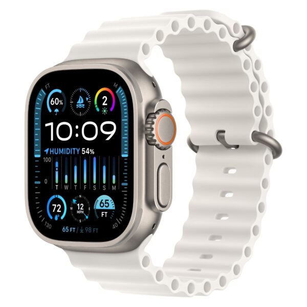 Apple Watch Ultra 2 Titanium Case with White Ocean Band