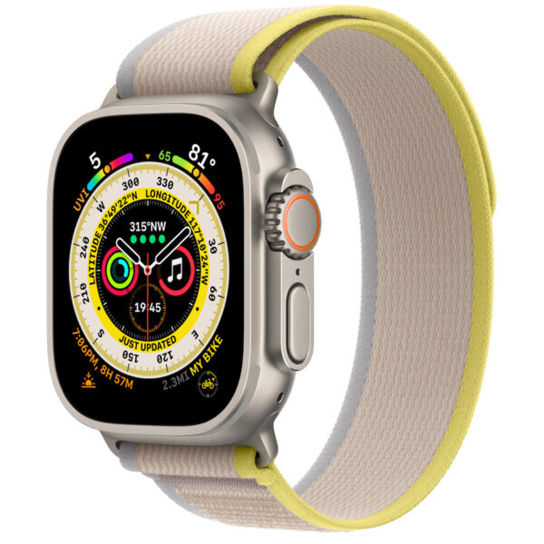 Apple Watch Ultra Titanium Case with Yellow/Beige Trail Loop