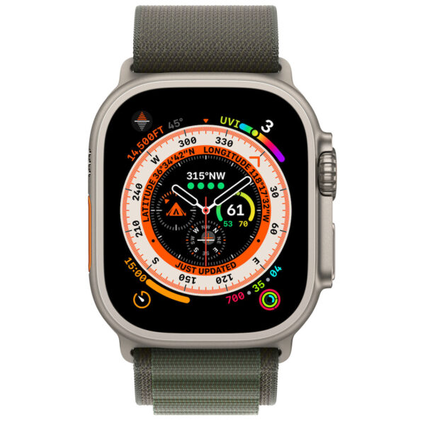 Apple Watch Ultra Titanium Case with Green Alpine Loop — изображение 2