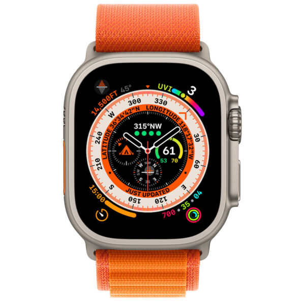 Apple Watch Ultra Titanium Case with Orange Alpine Loop — изображение 2